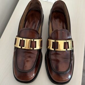 Prada Chocolate brown leather loafers